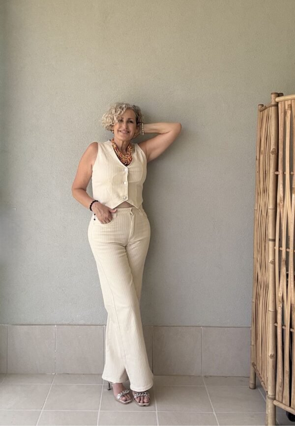 Chalequillo Mil Rayas Beige - Imagen 5